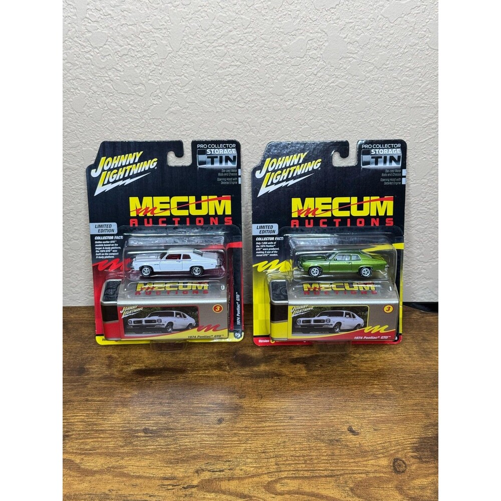 Johnny Lightning Collectors Tin 1974 Pontiac GTO Mecum Auctions Versions A & B